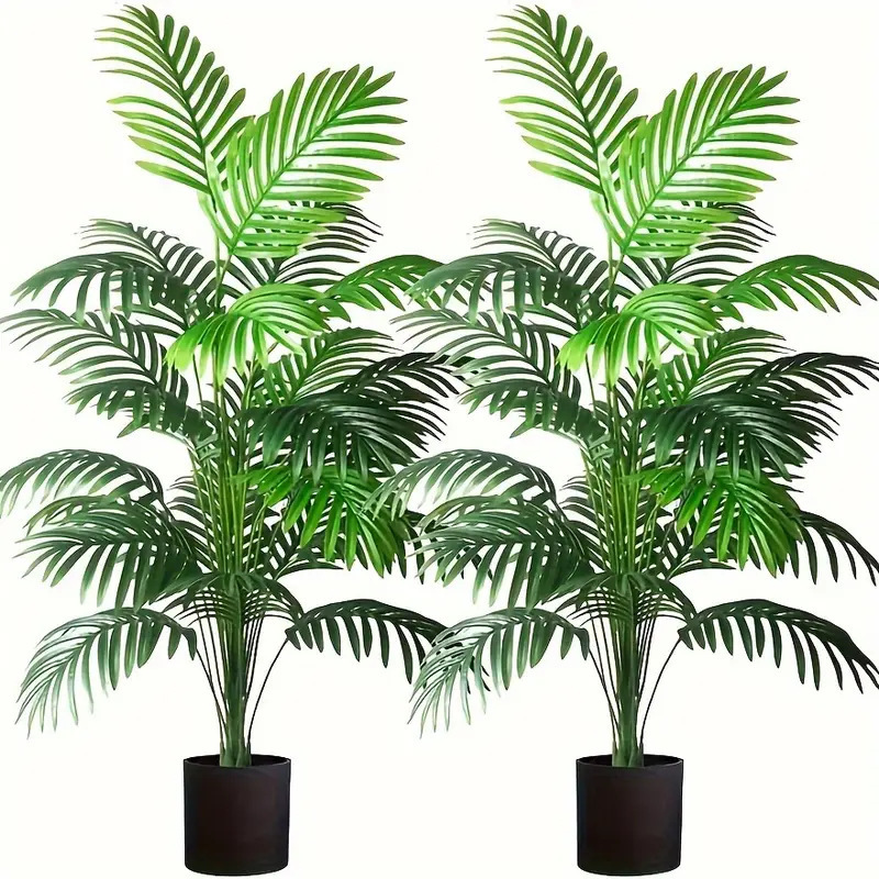 24잎 아레카야자 인조 식물 나무 화분 플라스틱 녹색  - Ficus Lyrata Tree 리뷰 및 가격