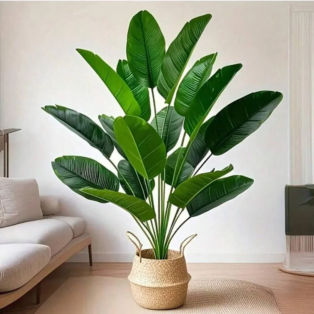 1개 18잎 인조 식물 대형 열대 야자수 가짜 바나나  - Ficus Lyrata Tree 리뷰 및 가격